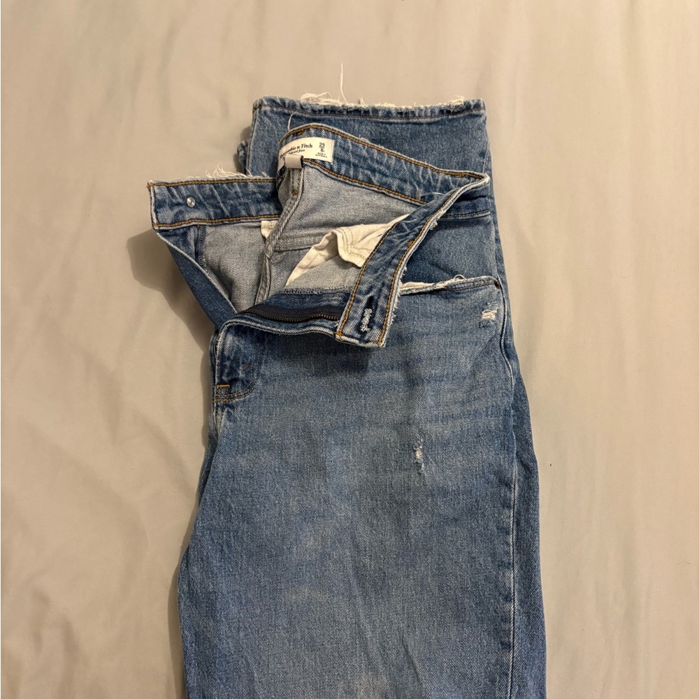 Abercrombie Curve Love Blue Denim Jeans - Classic Straight Fit